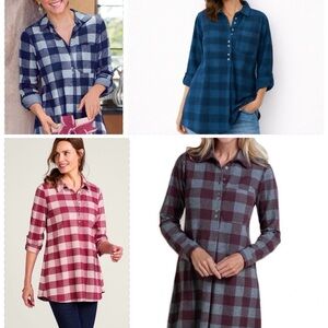 Bundle of Mad About Plaid Soft Surroundings Button-Up Women tunics!
